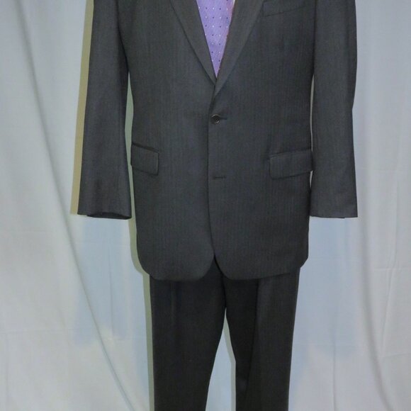 Brooks Brothers 1818 Madison Saxxon Gray Herringbone Two Button Suit 46XL - Picture 2 of 14